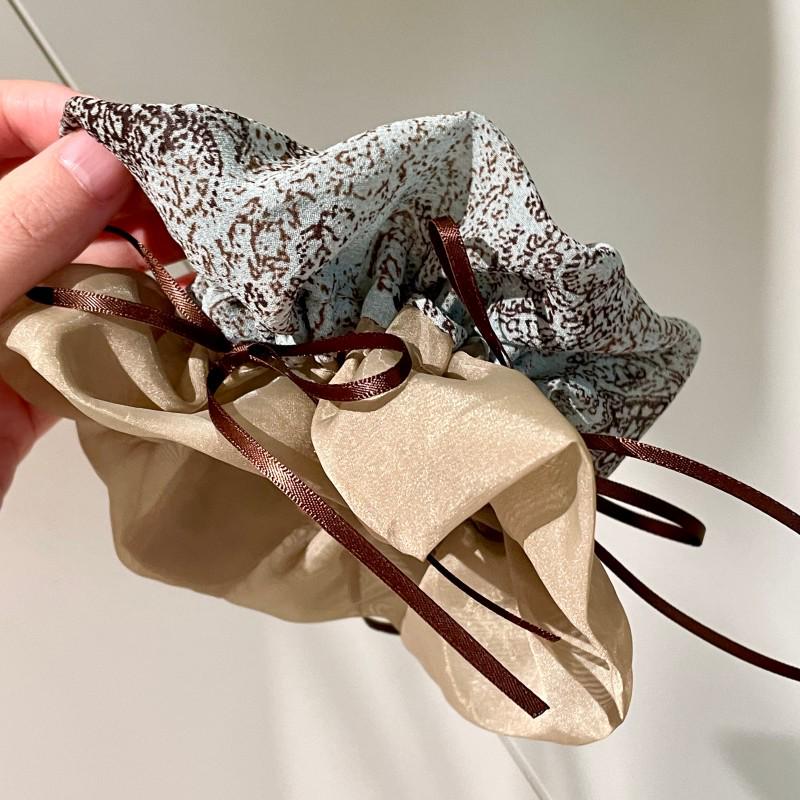 Chinese Bow Double Layer Floral Hair Tie for Women: Low Ponytail & Bun Accessory