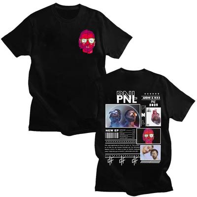Le Monde Chico T-Shirt Französischer Rapper PNL Album Grafik T-Shirt Herren Damen Baumwolle Kurzarm T-Shirts Hip Hop Mode Streetwear