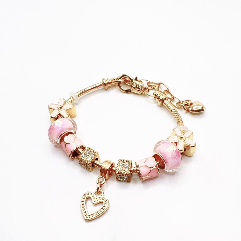 18K Gold-Plated Alloy Bracelet for Women - Charming Gold Flower Crystal Zircon Punk Valentine's Day Gift