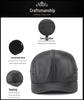 Men's Sheepskin Leather Baseball Cap - Trendy Autumn/Winter Hat for Middle-Aged and Elderly Men