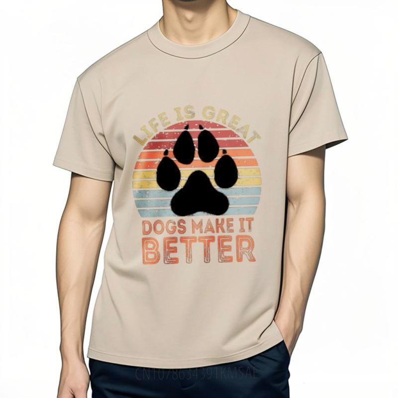 Tshirts For Unisex Workout Unisex Summer T Shirt Casual Life Is Great Dogs Make It Better Everyday Unisex Top Tees Big Size Tee Casual