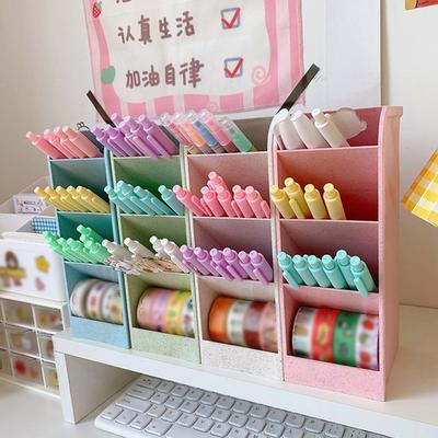 Desk Organizer for Pens Brush Holder Pencil Holder For School Supplies Kawaii Stationery Office Makeup Organizer for Cosmetics