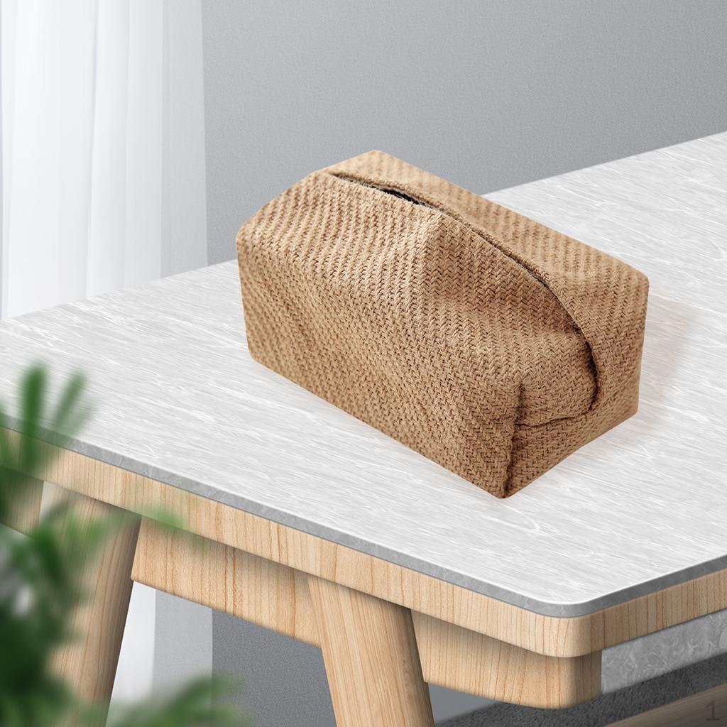 Elegant Linen Tissue Napkin Holder Pumping for Dining Room Kitchen Bathroom Bedroom Countertop