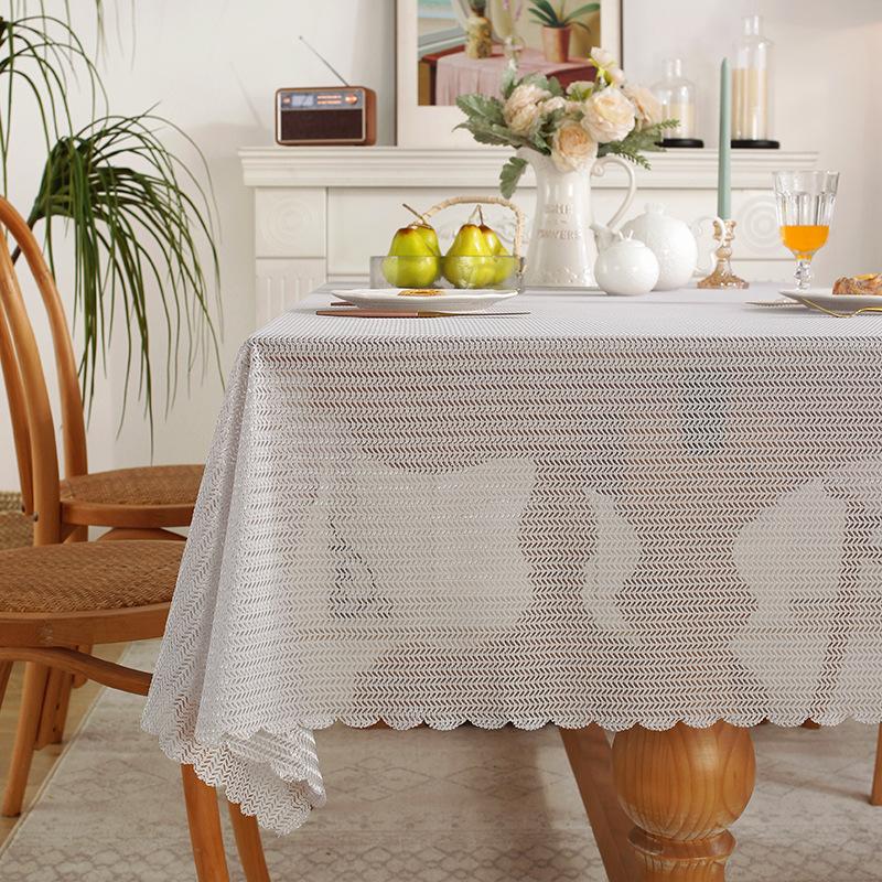 Small Fresh Tablecloth Simple Chiffon Window Screen Cloth Solid Color Gauze Curtain Semi-Transparent Dining Table Cloth Tablecloth