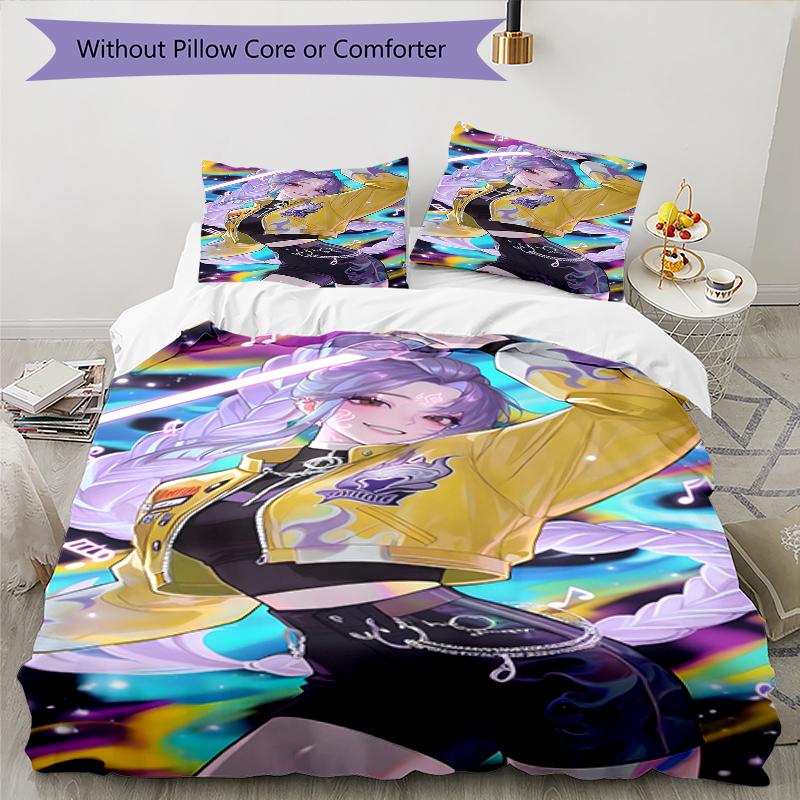 3pcs KPop Demon Hunters26 Design Cover Set - HD Printed Bedding with 1 Cover and 2 Pillowcases - Perfect for Home and Dorm Decor