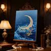 DIY Pearl Painting Set The Crescent Moon At Sea Pattern Home Decoration Handmade Sticky Diamond Creative Canvas Pearl Art Painting Crafts Perfect Gift