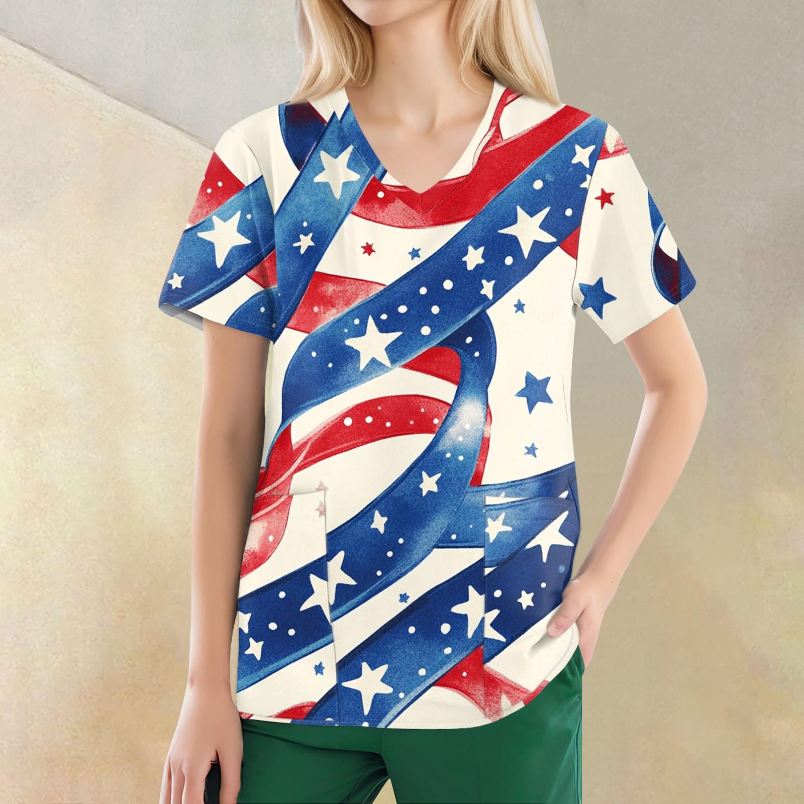 

Женские модные повседневные топы с v-образным вырезом и защитная спецодежда с принтом L