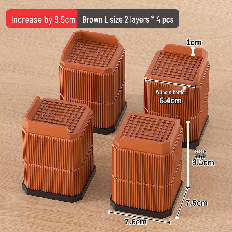 Adjustable Stackable Furniture Riser Pads for Table, Cabinet, and Bed Legs - Moisture-Proof, Strong Load-Bearing Plastic Blocks