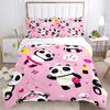Cute Panda HD Print Polyester Bedding Set,Kids or Adults for Beds Quilt Cover Pillowcase Bedding Set,girl King Size Bedding Set