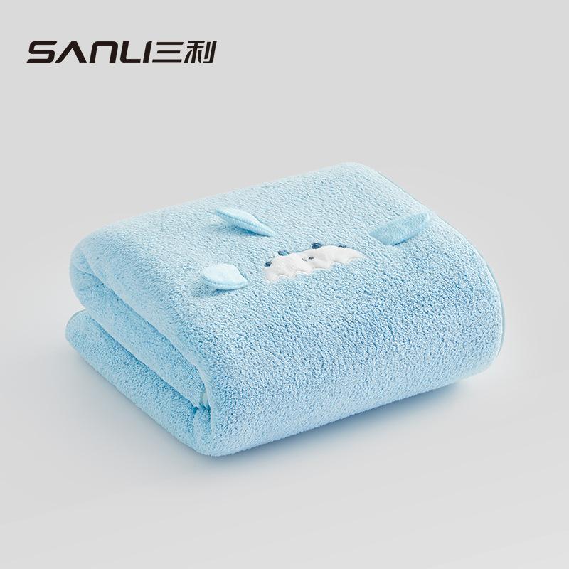 

Towel coral fleece baby three-dimensional cartoon adult children bath towel embroidery 70*140 синій
