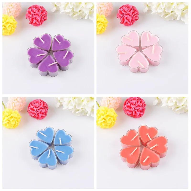 9 Creative Heart-shaped Candles/set Romantic Birthday Candles Lover Candles Dinner Proposal Scene Candles