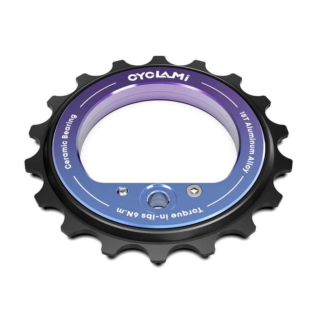 18T Bicycle Jockey Wheel Rear Derailleur Ceramic Pulley Bike Guide Dual-color Oxidation for Shimano R8000/7000 Bicycle Parts