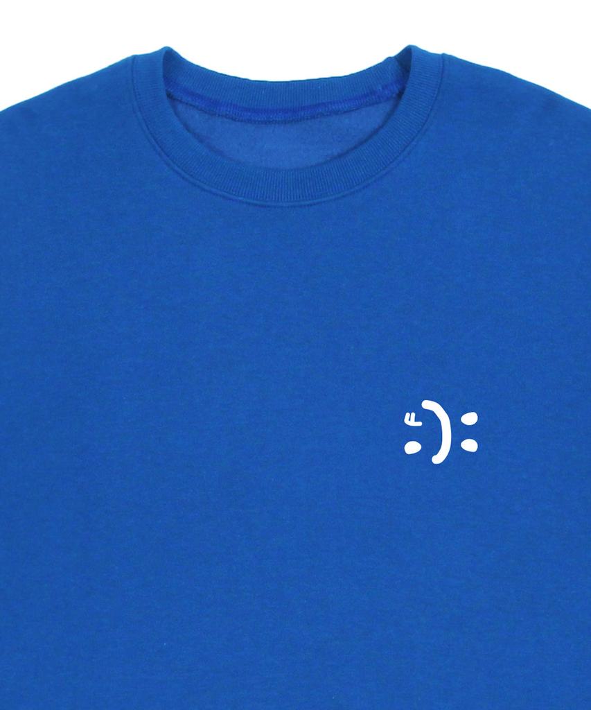 GRAVER [Unisex] Small Double Drawing Smile Sweatshirt_Cobalt Blue