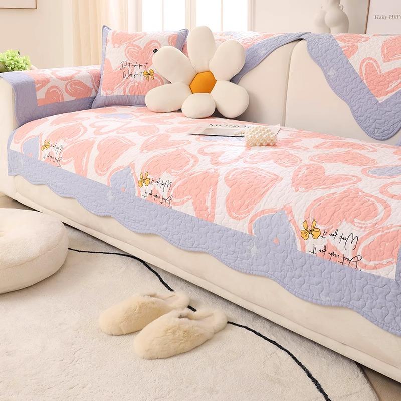 

Small fresh cotton sofa cushion pastoral wind four-season universal non-slip seat cushion simple modern fabric sofa cover light luxury 45 * 45cm pillowcase