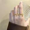 Vietnamese Sand Gold Adjustable Women's Ring, Brass Gold Plated, Korean Style