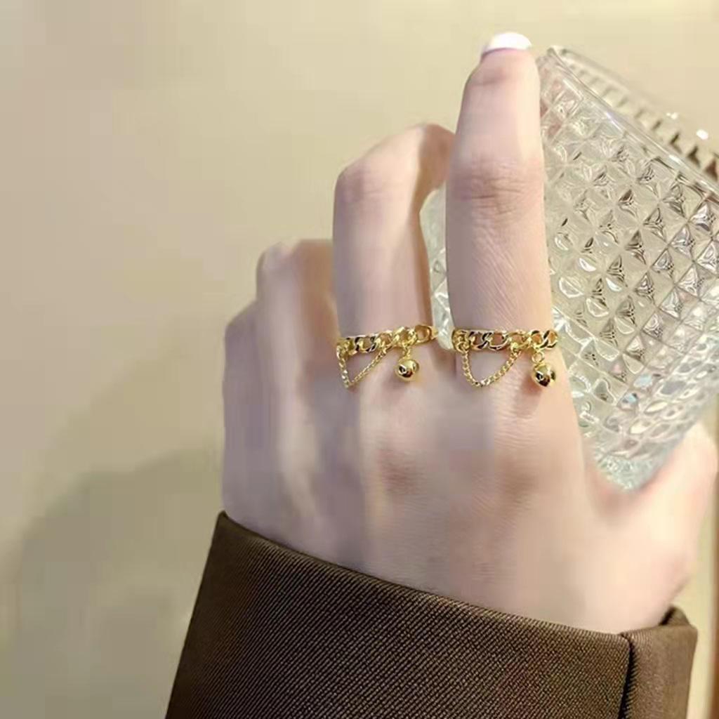Vietnamese Sand Gold Adjustable Women's Ring, Brass Gold Plated, Korean Style