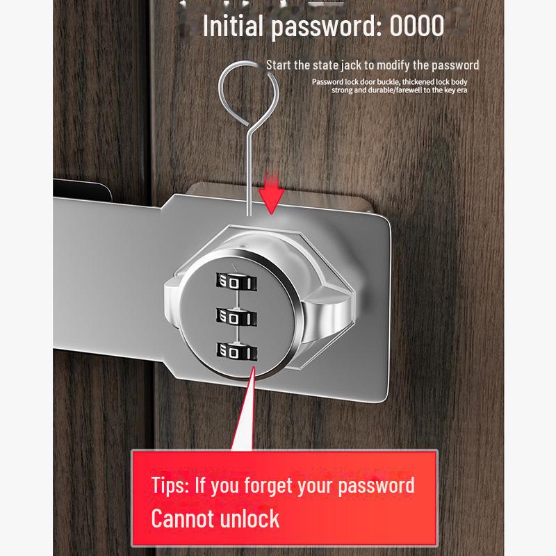 Încuietoare cu parolă antifurt pentru dulap și frigider - Nu necesită găurire, Compatibilitate cu deschidere dublă și dulapuri pentru dosare