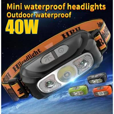 Starke Lichtinduktion LED-Stirnlampe USB-Aufladung Eingebauter wiederaufladbarer Lithium-Akku Wasserdicht Zum Angeln Outdoor Camping