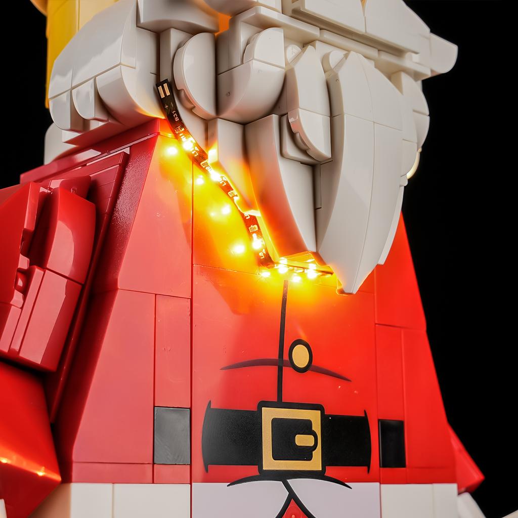Kit de Iluminación LED DIY Para Minifigura de Papá Noel 40820 de LEGO a Escala Grande Juguete de Bloques de Construcción Decoración Accesorios de Iluminación Ajustables