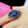 Retro Exaggerated Design Elegant Women's Fashion Oval Artificial Synthetic Red Garnet Ring Classic Design Women's EngaSynthetic Gemstoneent and Propos