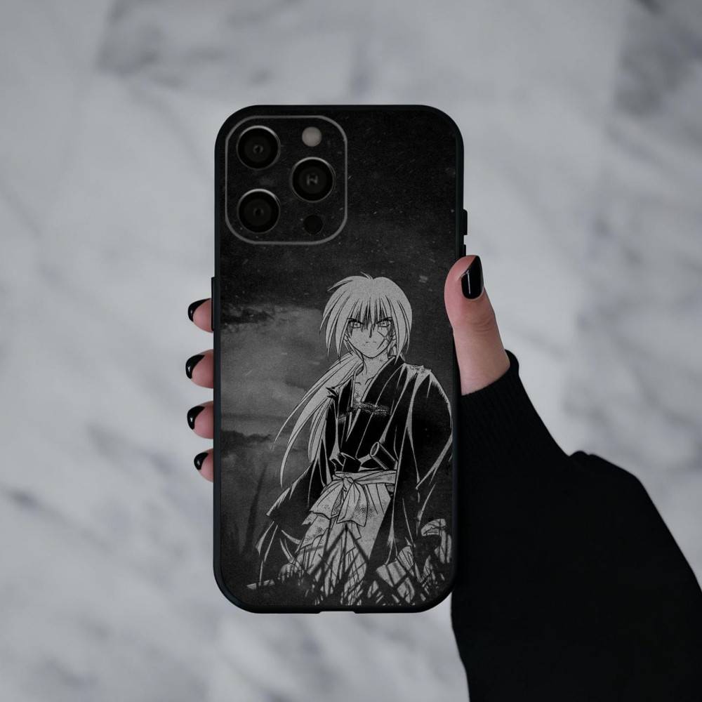 Anime R-Rurouni K-Kenshin-N Phone Case For iPhone 17pro,16,15,14,13,12,11 Plus,Pro Max,XS,Soft Silicone Black Cover