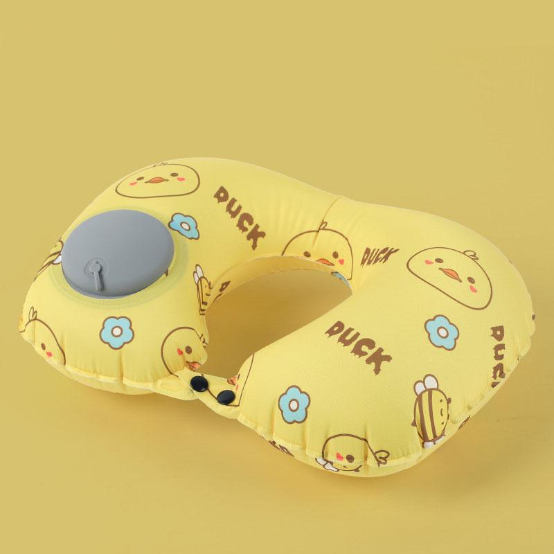 U-Shaped Portable Press Outdoor Pillow Car Seat Cushion Automatic Inflatable