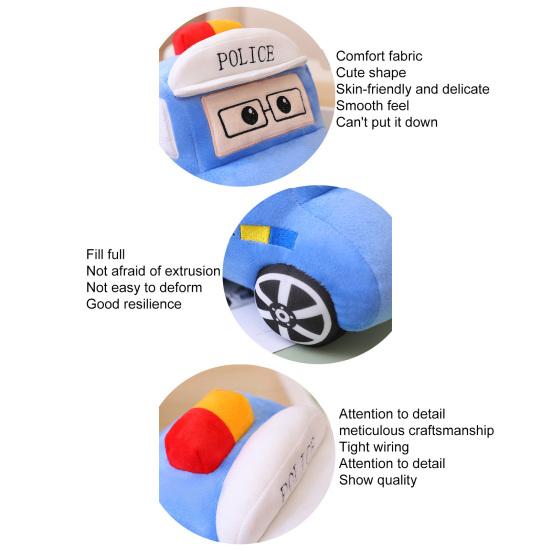 30cm Car Plush Toy Lovely Police-Car Taxi Ambulance Plushies Photo Props Ornament Soft Cartoon Stuffed Pillow Children's Room Home Decor Birthday Gift