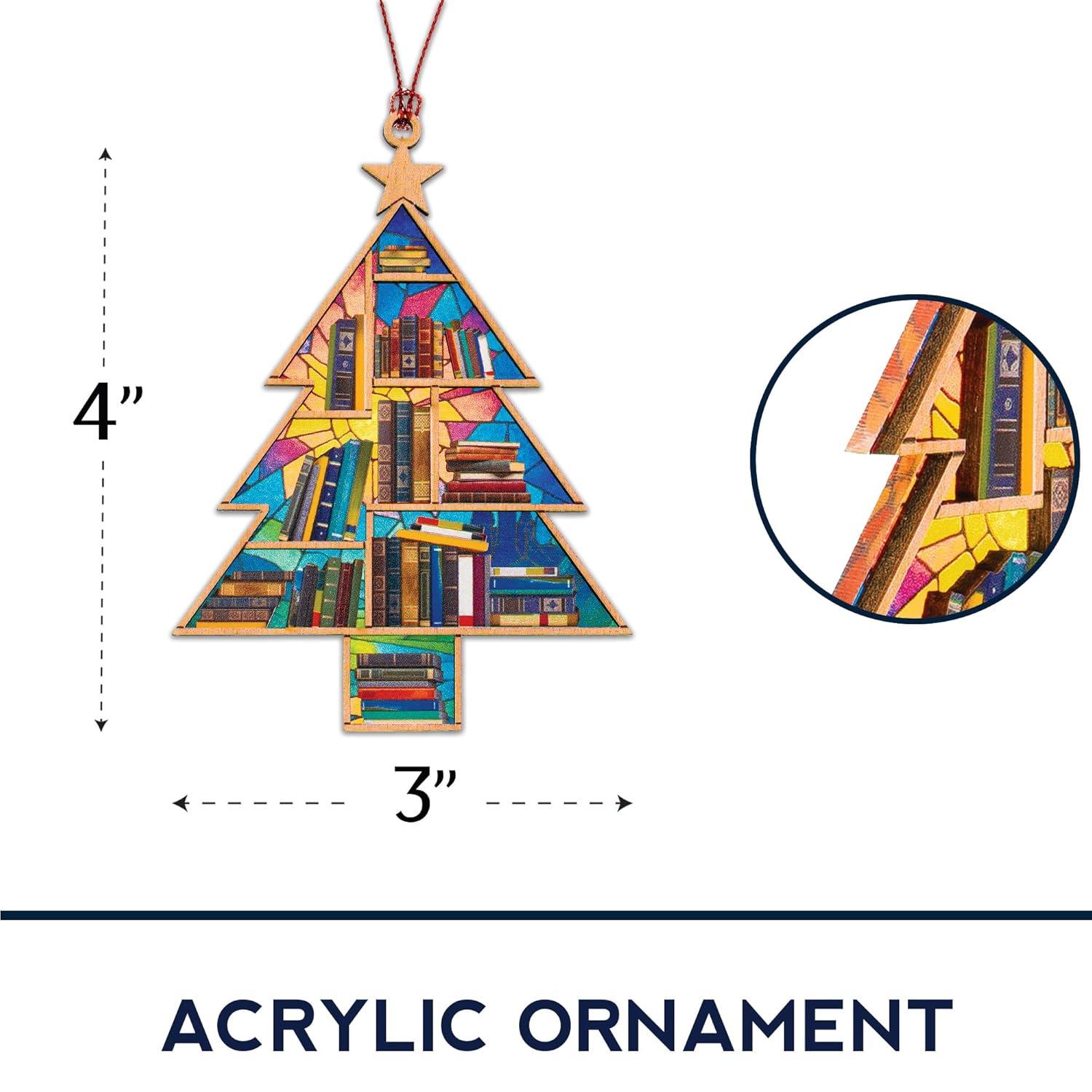 Book-Themed Decoration High-Quality Christmas Tree Decoration Christmas Ornament Vibrant Acrylic Book Ornament For Bookshelf