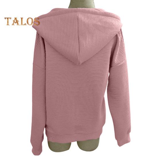 Høst Vinter Kvinner Glidelås Kåpe Hette Ren Farge Glidelås Varme Lange Ermer Snøring Lommer Stripe Elastisk mansjett Hem Sportsjakke