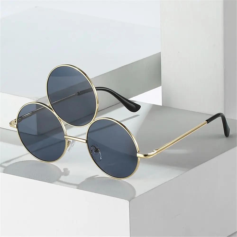 New  Sunglasses Third Lenses 3 Eyes Round Women Metal Vintage Sun Glasses For Men Fashion Eyewear Shades Party UV400