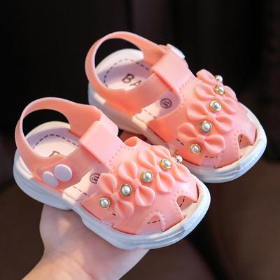 Infant Shoes Girls' Sandals Baby Summer Sandal Flower Soft Rubber Sole Anti-Slip Crib Shoes