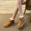 Snow boots women's autumn and winter new suede thick-soled Velcro piled thickened warm round-head fluffy short boots