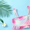 Maillot de bain sirène 3 pièces pour filles, ensemble bikini tankini à séchage rapide avec jupe de plage pour 7 à 14 ans