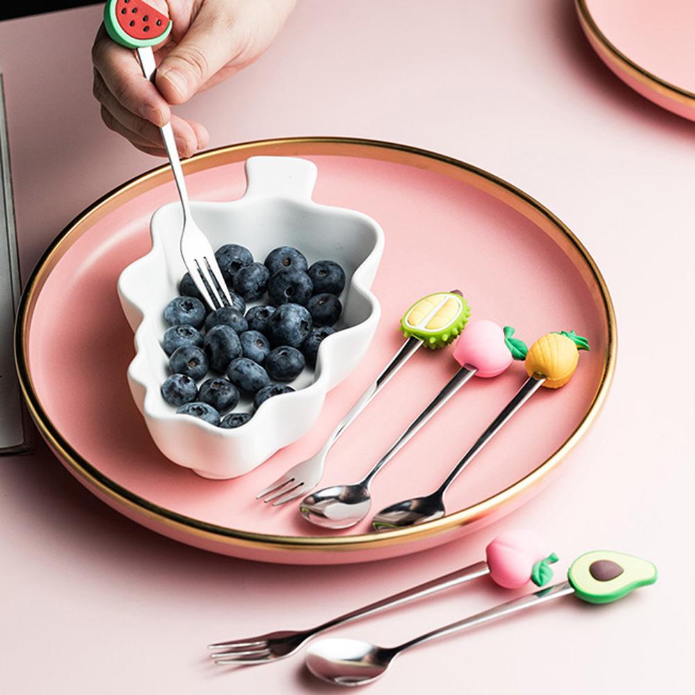 Steel Sugar Ice Cream Kitchen Tool Dinnerware Cake Coffee Spoon Fruit Fork Teaspoon Stirring Spoon