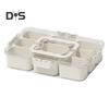 Contenedor para refrigerios con múltiples compartimentos, diseño de tapa transparente sin BPA, organizador para refrigerador, caja de almacenamiento de alimentos