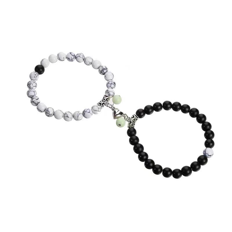 2 Pice Love Magnetic Friendship Bracelets Matching Bracelets for Couple Best Friends Bracelets Birthday Jewelry for Women Girls
