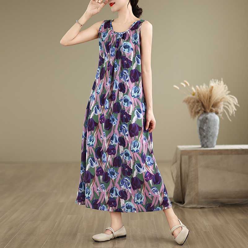 Summer Sleeveless Dress Long Dress