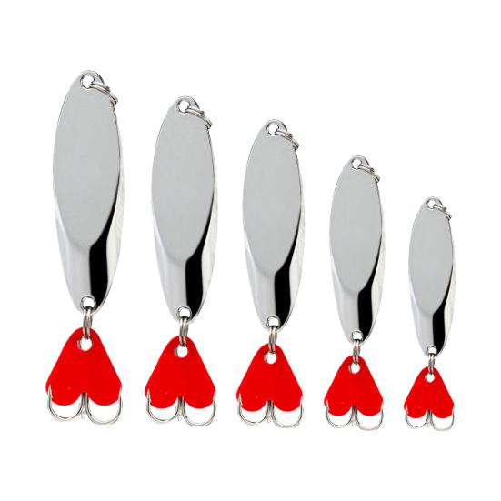 5Pcs Fishing Spoons Fishing Lures Compact Portable Casting Spoon Treble Hooks Jigs Hard Metal Spinner Baits for Freshwater Saltwater
