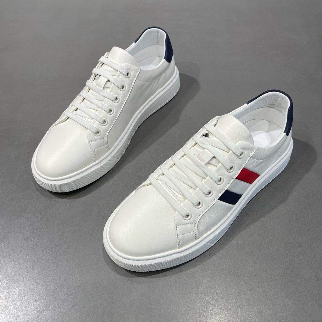 Men'S Leather White Shoes Spring Men'S Trendy Shoes Fashion Trend Boys Flat Shoes Versatile Casual Shoes
