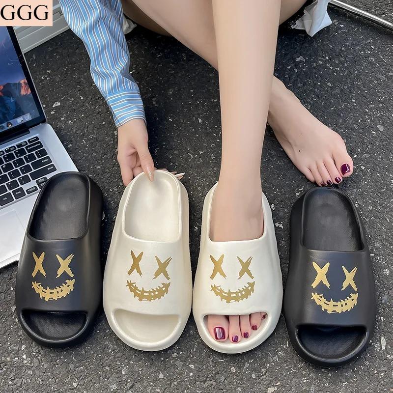 

New Summer Slippers Men Women EVA Soft Bottom Indoor Home Slides Sandals Light Beach Shoes Male Slippers Flip Flops Big Size 45 44-45 чорний