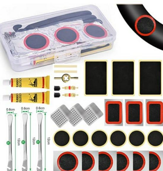 Bicycle & Car Repair Tool and Tire Patch Kit Set