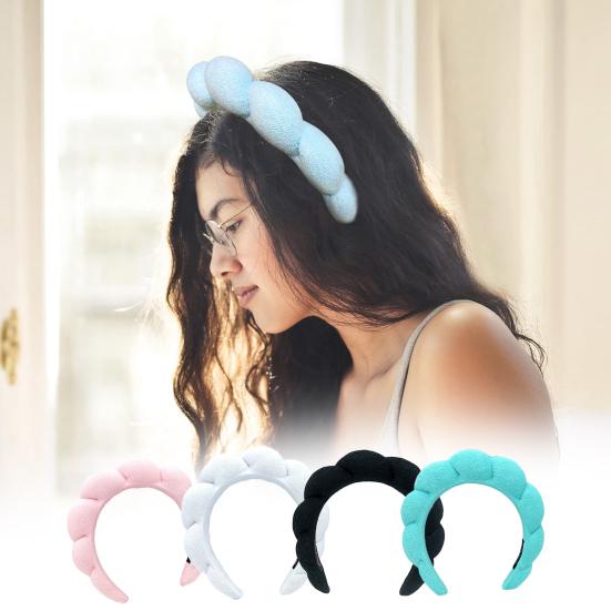 

Женский обруч для волос, модный эластичный головной убор, массажная губка для лица, повязка на голову, спортивные товары