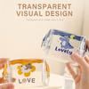 Transparent PVC Mini Portable Storage Bag Multifunctional Cute Animal Print Purse For Travel
