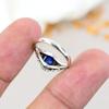 Inel din Argint Sterling 925 cu Safir, Piatră Prețioasă, Formă Ovală, Pentru Femei