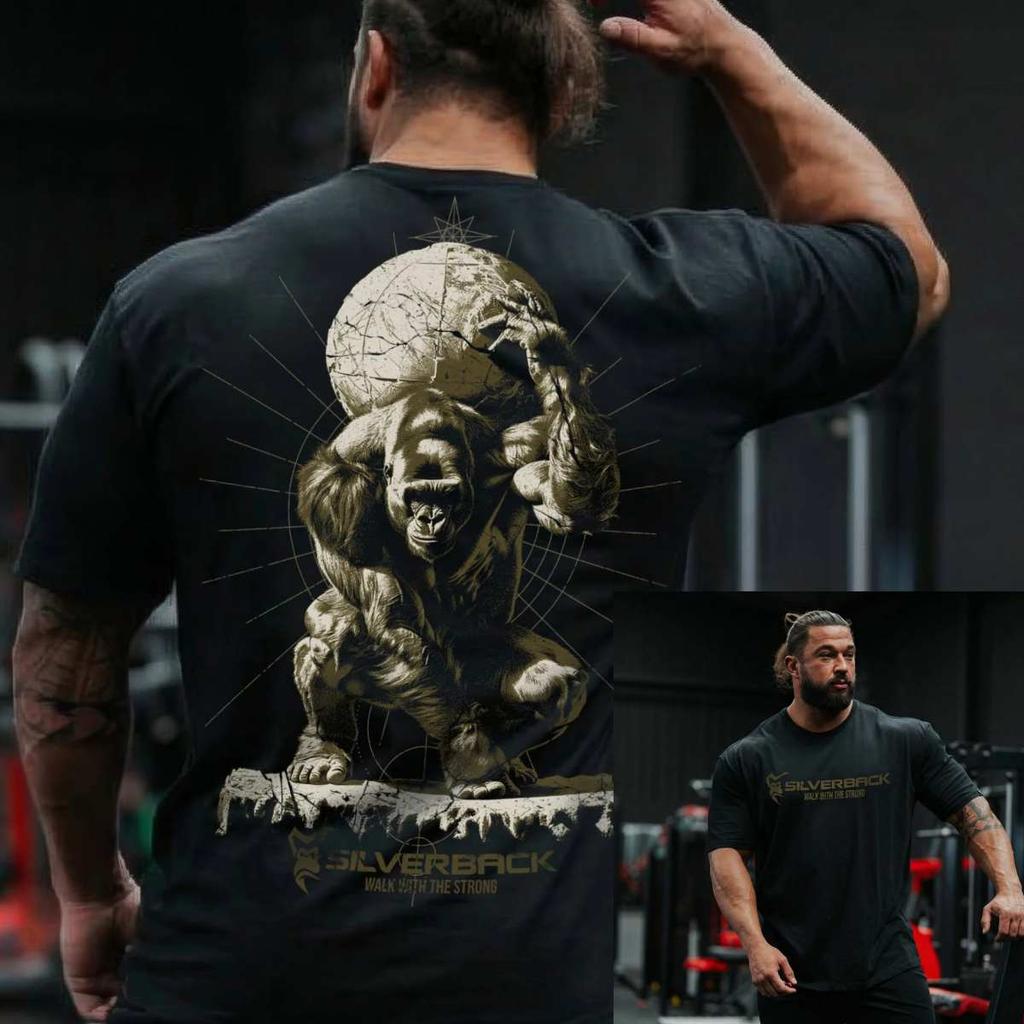 Tricou de antrenament Silverback Fitness Gym Casual pentru bărbați și femei Brand de lux Top 2026 Nou Trend Logo Artistic Doodle