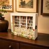 Estante de Livros Miniatura para Afastar a Ansiedade, Miniatura de Estante de Livros de Madeira com 200 Peças de Livro, Presentes para Alívio do Estresse para Amantes de Livros, Adultos