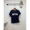 C S In The Room BuTTer leTTerIng Round neCk ShorT Sleeve T ShirT 4Color