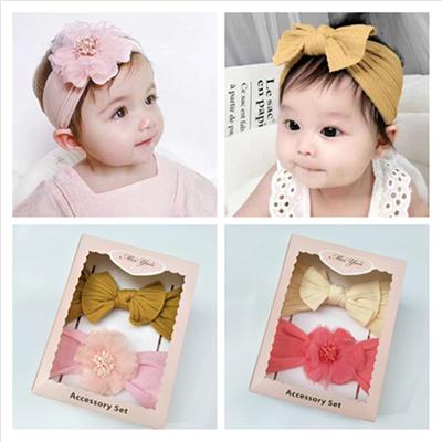 2 Teile/satz Neugeborenen Baby Stirnbänder Blume Bögen Kinder Baby Haarband Einfarbig Infant Baby Haarbänder Baby Mädchen Haar Zubehör