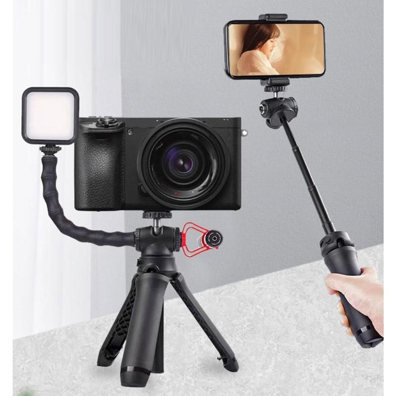 Extendable Phone Tripod Universal 1/4Inch Screw Mount Flexible 360 Rotation For Vlog Photography Content Creation