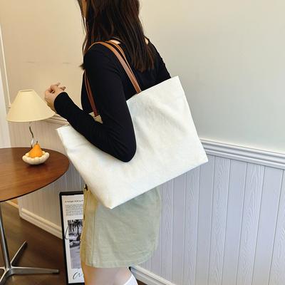 Canvas-Tragetasche mit großer Kapazität Damen 2025 neu ins einfach tragbare Schultertasche Einkaufstasche kann mit LOGO bedruckt werden